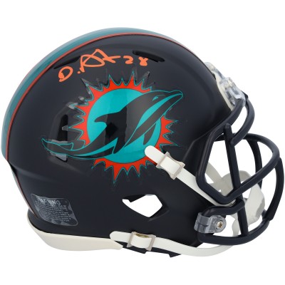 De’Von Achane Miami Dolphins Autographed Fanatics Authentic Riddell 2025 Rivalry Speed Mini Helmet