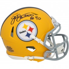 Jack Lambert Pittsburgh Steelers Autographed Fanatics Authentic Riddell 2025 Alternate Speed Mini Helmet with HOF 90 Inscription Jack Lambert Pittsburgh Steelers Autographed Fanatics Authentic Riddell 2025 Alternate Speed Mini Helmet with HOF 90 Inscription