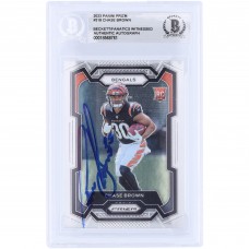 Chase Brown Cincinnati Bengals Autographed 2023 Panini Prizm #318 Beckett Fanatics Witnessed Authenticated Rookie Card