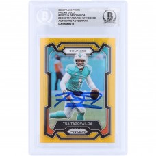 Tua Tagovailoa Miami Dolphins Autographed 2023 Panini Prizm Gold Prizm #190 #/10 Beckett Fanatics Witnessed Authenticated Card