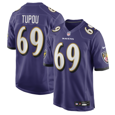Джерси Baltimore Ravens Josh Tupou Nike Purple Team Game