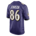 Джерси Baltimore Ravens Cornelius Johnson Nike Purple Team Game