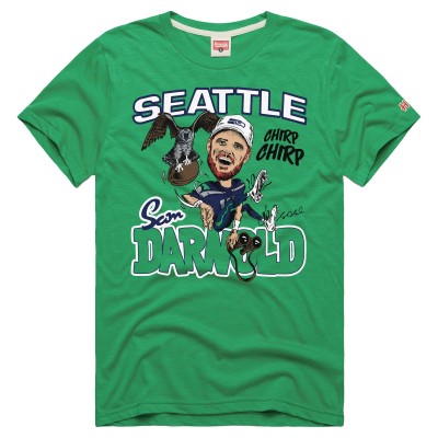 Unisex Seattle Seahawks Sam Darnold Homage Neon Green Caricature Player Graphic Tri-Blend T-Shirt