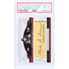 Карточка Clyde Turner Chicago Bears Autographed 2007 Playoff National Treasures All Decade Cut Auto #AD-CT #28/100 PSA Authenticated 8
