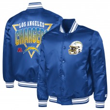 Los Angeles Chargers Starter Royal Printed Triangle Graphic Satin Full-Snap Varsity Jacket