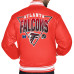 Куртка Atlanta Falcons Starter Red Printed Triangle Graphic Satin Full-Snap Varsity