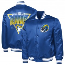 Los Angeles Rams Starter Printed Triangle Graphic Satin Full-Snap Varsity Jacket - Royal