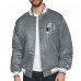 Las Vegas Raiders Starter Gray Printed Triangle Graphic Satin Full-Snap Varsity Jacket