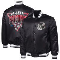 Куртка Atlanta Falcons Starter Black Printed Triangle Graphic Satin Full-Snap Varsity