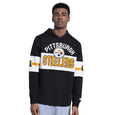 Pittsburgh Steelers Starter Black Fullback Jersey Hoodie
