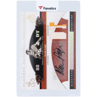 Alan Page Minnesota Vikings Autographed 2007 Playoff National Treasures Dual Game-Used Relics #AD-AP #22/25 Card
