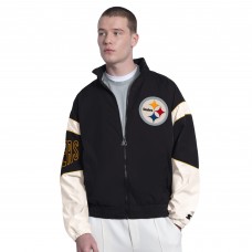 Pittsburgh Steelers Starter Black The Gust Full-Zip Hoodie