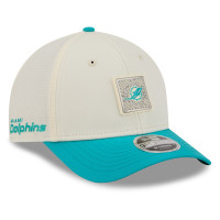 Бейсболка Miami Dolphins New Era Cream/Aqua 2026 NFL Training Camp 9FORTY