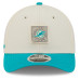 Бейсболка Miami Dolphins New Era Cream/Aqua 2026 NFL Training Camp 9FORTY