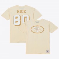 San Francisco 49ers Jerry Rice Mitchell & Ness Cream Sandman Name & Number T-Shirt