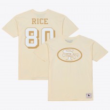 San Francisco 49ers Jerry Rice Mitchell & Ness Cream Sandman Name & Number T-Shirt