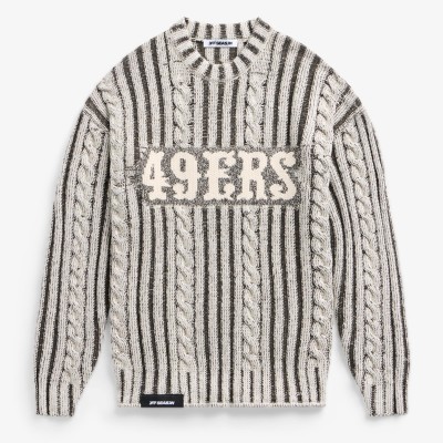 Unisex San Francisco 49ers Off Season x NFL Cream/Gray Cable Knit Sweater