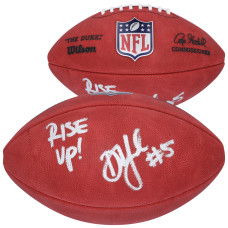 Drake London Atlanta Falcons Autographed Fanatics Authentic Wilson Duke Full Color Football with 'Rise Up!' Inscription