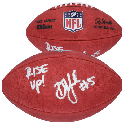 Drake London Atlanta Falcons Autographed Fanatics Authentic Wilson Duke Full Color Football with 'Rise Up!' Inscription