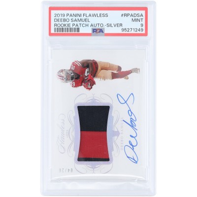 Deebo Samuel San Francisco 49ers Autographed 2019 Panini Flawless Dual-Color Relic #RPA-DSA #4/20 PSA Authenticated 9 Rookie Card