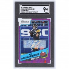 Ben Roethlisberger Pittsburgh Steelers Autographed 2021 Panini Classics H2 Purple Prizm #35 #1/1 SGC Authenticated 9 Card