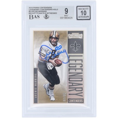 Archie Manning New Orleans Saints Autographed 2016 Panini Contenders Holo Legendary Contenders #9 #/99 Beckett Fanatics Witnessed Authenticated 9/10 Card