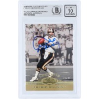Archie Manning New Orleans Saints Autographed 2019 Panini Plates & Patches Legends #130 #/99 Beckett Fanatics Witnessed Authenticated 10 Card