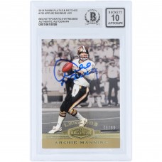 Archie Manning New Orleans Saints Autographed 2019 Panini Plates & Patches Legends #130 #/99 Beckett Fanatics Witnessed Authenticated 10 Card