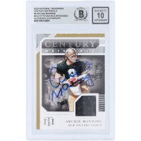 Archie Manning New Orleans Saints Autographed 2020 Panini National Treasures Century Materials Jersey Relic #CM-AM #/99 Beckett Fanatics Witnessed Authenticated 10 Card
