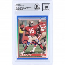 Joe Montana San Francisco 49ers Autographed 1990 Score #1 Beckett Fanatics Witnessed Authenticated 10 Card