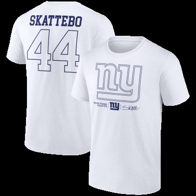 New York Giants Cam Skattebo White Tonal Player Name & Number T-Shirt