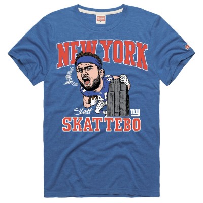 Unisex New York Giants Cam Skattebo Homage Royal Caricature Player Graphic Tri-Blend T-Shirt