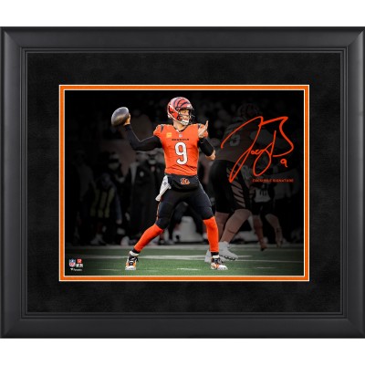 Joe Burrow Cincinnati Bengals Facsimile Signature Fanatics Authentic Framed 11 x 14 Spotlight Photograph