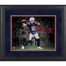 Drake Maye New England Patriots Facsimile Signature Fanatics Authentic Framed 11 x 14 Spotlight Photograph