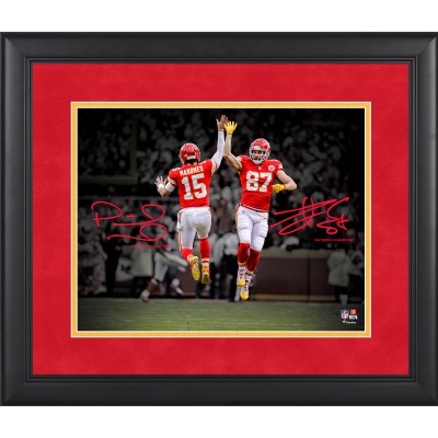 Patrick Mahomes & Travis Kelce Kansas City Chiefs Facsimile Signature Fanatics Authentic Framed 11 x 14 Spotlight Photograph
