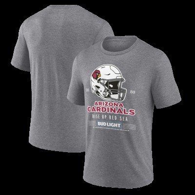 Arizona Cardinals Heather Gray Bud Light Tri-Blend T-Shirt