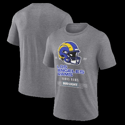 Los Angeles Rams Bud Light Tri-Blend T-Shirt - Heather Gray