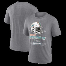 Miami Dolphins Heather Gray Bud Light Tri-Blend T-Shirt