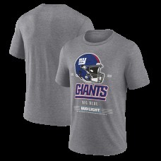 New York Giants Heather Gray Bud Light Tri-Blend T-Shirt