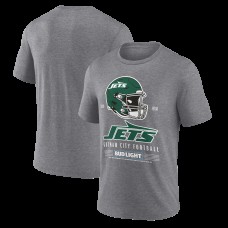 New York Jets Heather Gray Bud Light Tri-Blend T-Shirt New York Jets Heather Gray Bud Light Tri-Blend T-Shirt