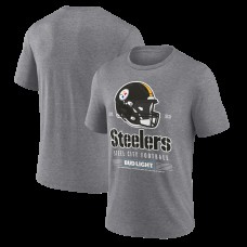 Pittsburgh Steelers Heather Gray Bud Light Tri-Blend T-Shirt Pittsburgh Steelers Heather Gray Bud Light Tri-Blend T-Shirt