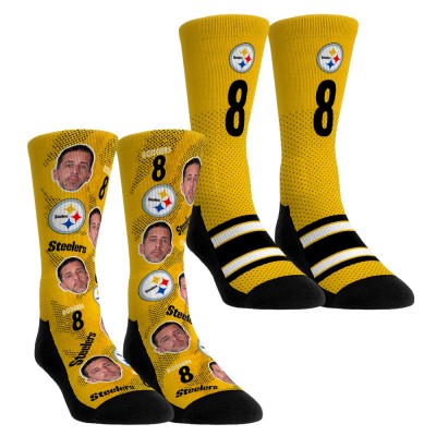 Unisex Pittsburgh Steelers Aaron Rodgers Rock Em Socks Player Football Guy Two-Pack Crew Sock Set