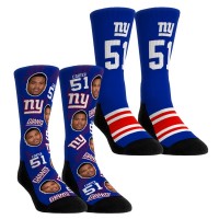 Unisex New York Giants Abdul Carter Rock Em Socks Player Football Guy Two-Pack Crew Sock Set