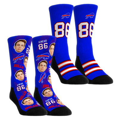 Носки Unisex Buffalo Bills Dalton Kincaid Rock Em Football Guy Two-Pack Crew Set