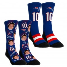 Unisex New England Patriots Drake Maye Rock Em Socks Player Football Guy Two-Pack Crew Sock Set Unisex New England Patriots Drake Maye Rock Em Socks Player Football Guy Two-Pack Crew Sock Set