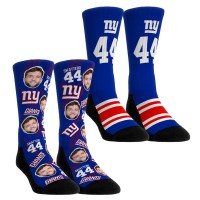 Unisex New York Giants Cam Skattebo Rock Em Socks Player Football Guy Two-Pack Crew Sock Set