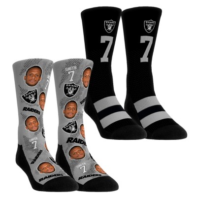 Unisex Las Vegas Raiders Geno Smith Rock Em Socks Player Football Guy Two-Pack Crew Sock Set