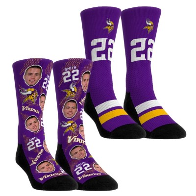 Unisex Minnesota Vikings Harrison Smith Rock Em Socks Player Football Guy Two-Pack Crew Sock Set