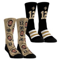Unisex New Orleans Saints Chris Olave Rock Em Socks Player Football Guy Two-Pack Crew Sock Set
