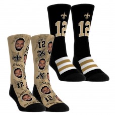 Unisex New Orleans Saints Chris Olave Rock Em Socks Player Football Guy Two-Pack Crew Sock Set